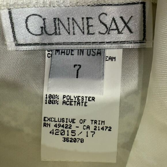 Vintage Gunne Sax Ivory Lace Cape Collar Tulle Short Sleeve Dress Girls' size 7 - Picture 3 of 8